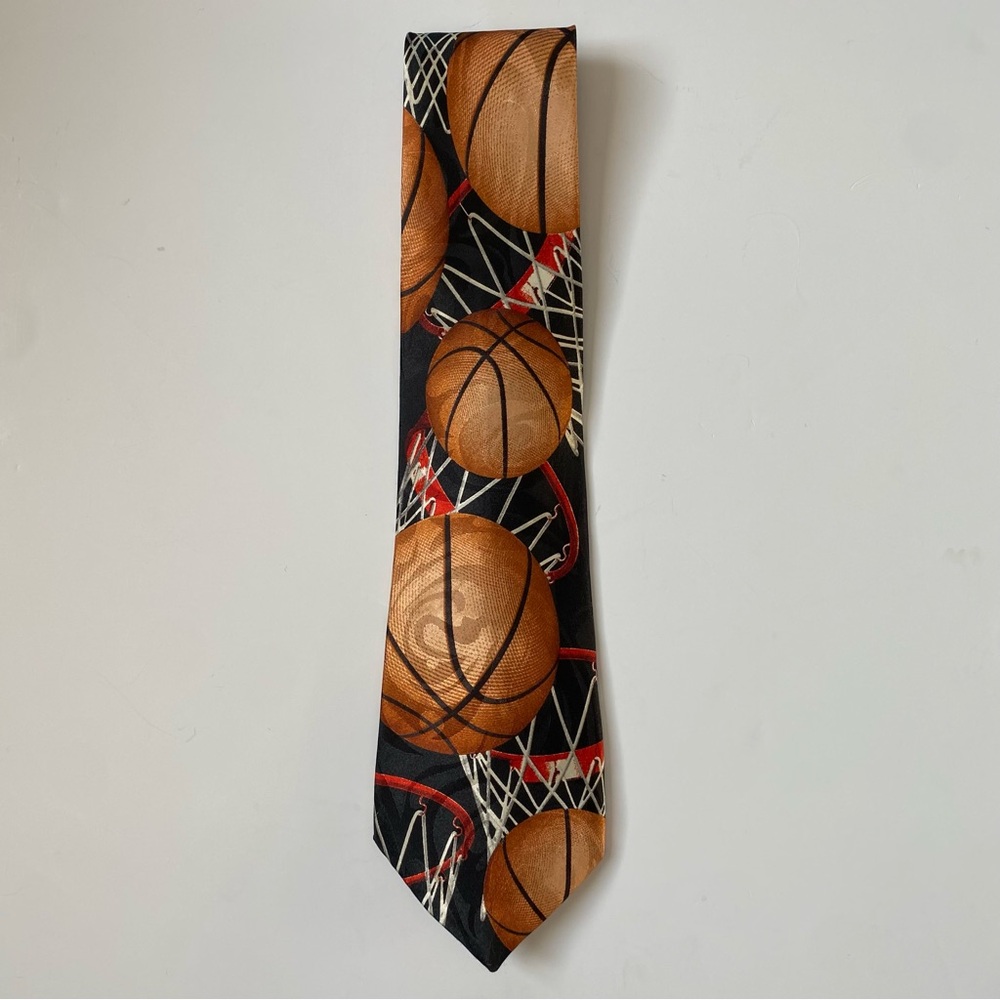 Basketball Neck Tie Men’s Sports Sportie Hoops Balls Net Necktie 59”